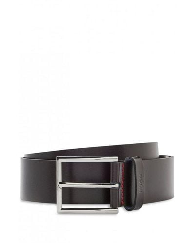 HUGO Giaspo Sz40 Leather Belt - Brown