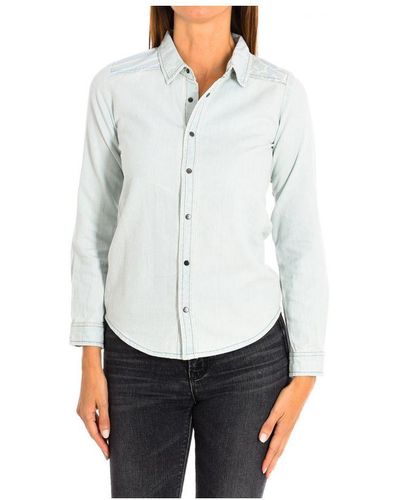 Karl Marc John S Long-sleeved Denim Shirt 8381 Cotton - White