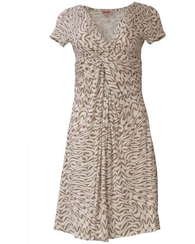 Phase Eight Swirl Print Jersey Dress Viscose - Natural