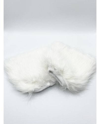 SVNX Faux Fur Ankle Warmers - White