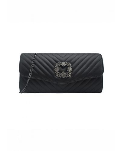 Where's That From 'cove' Clutch Bag With Embellished Detail - Black