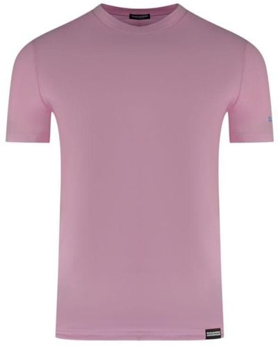 DSquared² Logo On Sleeve Pink Underwear T-shirt - Purple