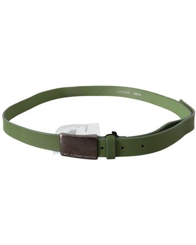 CoSTUME NATIONAL Green Leather Silver Buckle Waist Belt