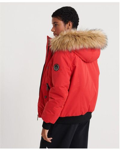 Superdry Microfibre Bomber Jacket - Red