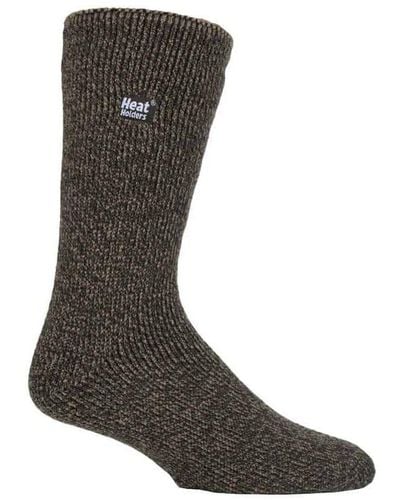 Heat Holders Winter Merino Wool Thermal Socks With Reinforced Heel And Toe - Grey