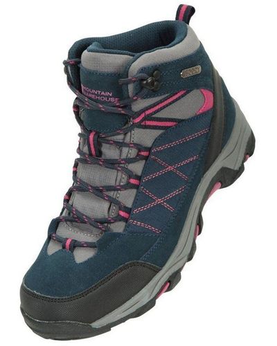 Mountain Warehouse Ladies Rapid Waterproof Suede Walking Boots () - Blue