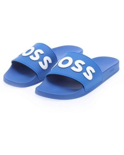 BOSS Kirk Raised Logo Sliders - Blue