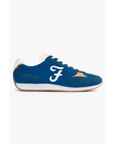 Farah 'Santo' Casual Lace Up Trainers Leather - Blue