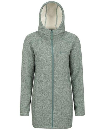 Mountain Warehouse Ladies Mallaig Longline Fleece Jacket (Light) - Grey