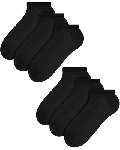 Steve Madden 6 Pairs Multipack Trainer Socks - Black