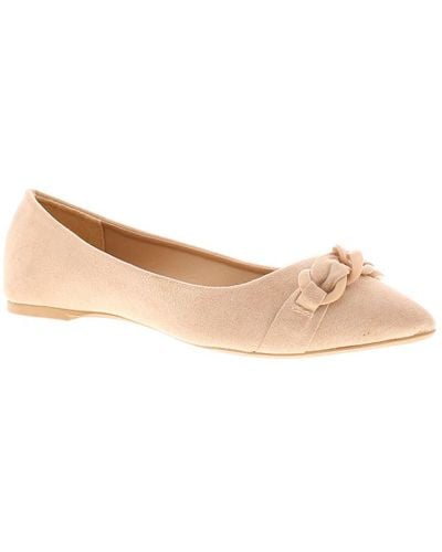 Platino Flat Shoes Linx Slip On Nude Textile - Natural