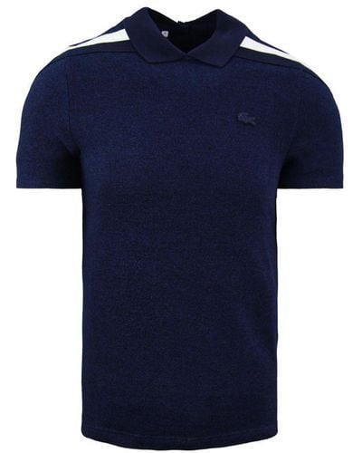 Lacoste Motion Tricolor Caviar Piqué Navy Polo Shirt Cotton - Blue