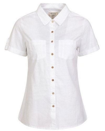 Mountain Warehouse Ladies Coconut Short-Sleeved Shirt () Cotton - White