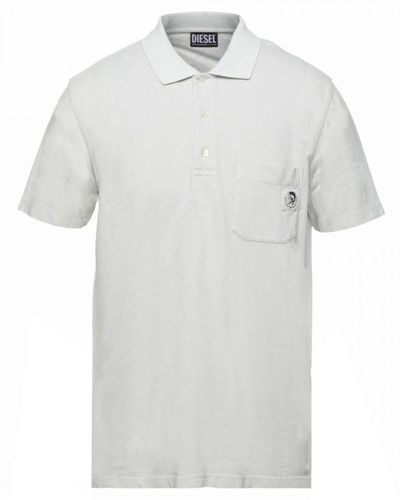 DIESEL T-polo-worky-b1 Grijs Poloshirt - Wit