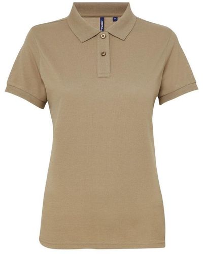 Asquith & Fox Ladies Short Sleeve Performance Blend Polo Shirt () - Natural