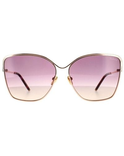 Mulberry Square Shiny Copper Gradient Sunglasses Metal - Pink