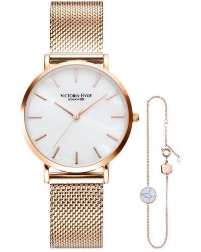 Victoria Hyde London Watch Gift Set Seven Sisters Rosegold - White