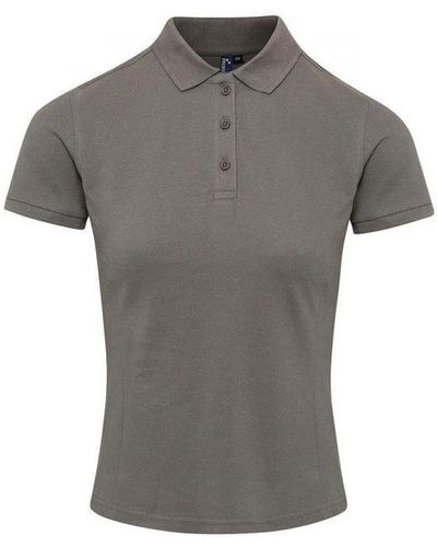 PREMIER Ladies Coolchecker Plus Polo Shirt (Dark) - Grey