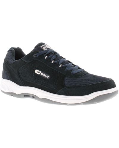 Gola Trainers Belmont Suede Leather Lace Up - Black