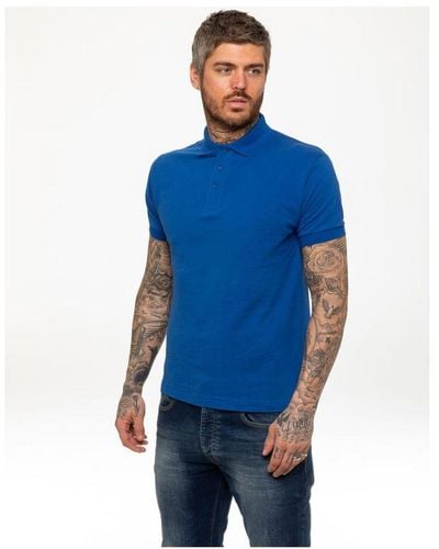 Kruze By Enzo Short Sleeve Polo Shirts - Blue