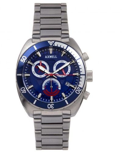 Axwell Minister Chronograph Bracelet Watch W/Date - Blue