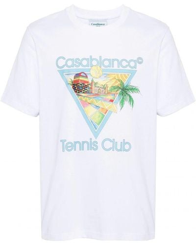 Casablancabrand Afro Cubism Tennis Club Printed T-Shirt - White