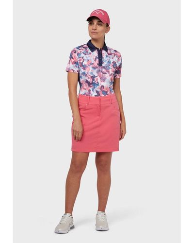 Callaway Apparel Floral Polo - Pink
