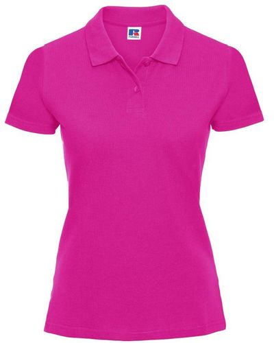Russell Europe Classic Cotton Short Sleeve Polo Shirt - Pink