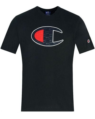 Champion Groot Zwart T-shirt Met C-logo