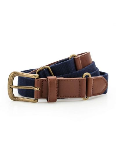 Asquith & Fox Faux Leather And Canvas Belt () - Blue