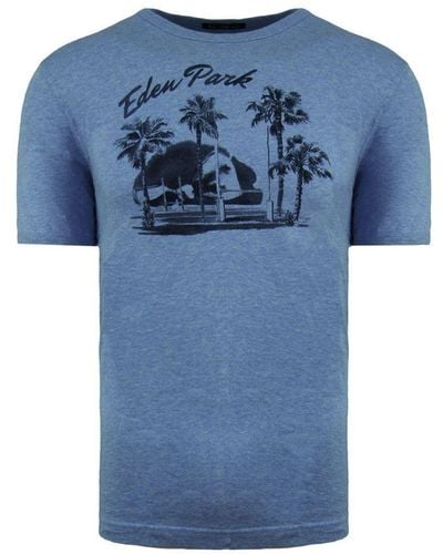 Eden Park Paris Beach Logo Blue T-shirt Cotton
