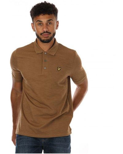 Lyle & Scott Chunky Slub Poloshirt Voor , Bronskleurig - Bruin