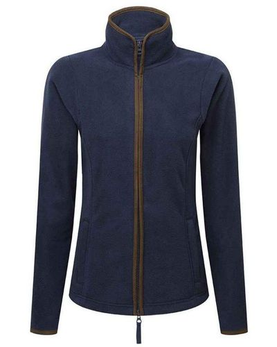 PREMIER Artisan Contrast Trim Fleece Jacket (marine / Bruin) - Blauw