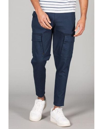 Tokyo Laundry Straight Leg Cargo-Style Trousers - Blue