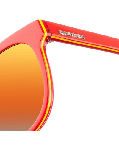 DIESEL Acetate Sunglasses With Oval Shape Dl0112 - Orange