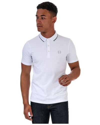 Armani Exchange Poloshirt Met Opvallende Contrasterende Boord, Wit