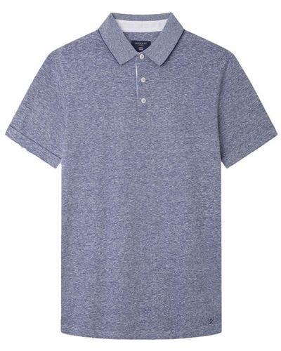 Hackett Cotton Linen Filafil Polo Shirt - Blue