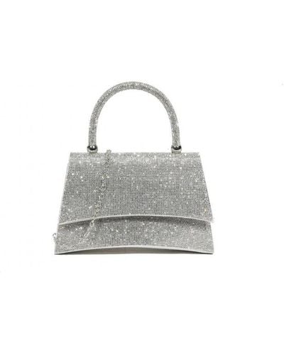 Where's That From 'Flick' Small Clutch Bag With Diamante Detail - White