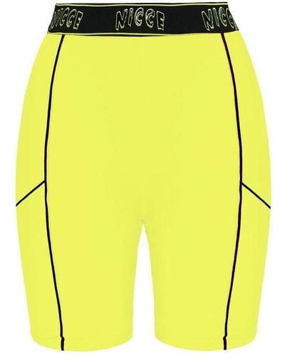 Nicce London Stretch Logo/Neon Carbon Shorts 201 2 06 03 0180 - Yellow