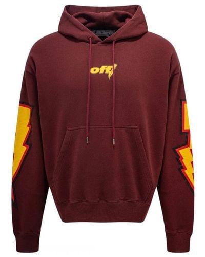 Off-White c/o Virgil Abloh Off- Thunder Stable Skate Fit Hoodie - Red