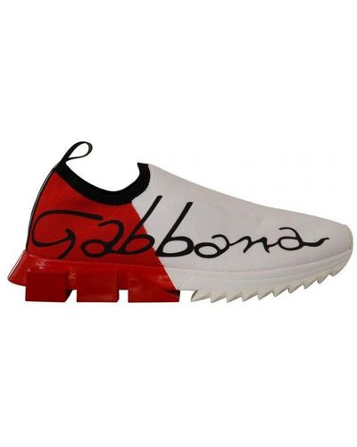 Dolce & Gabbana White Red Sorrento Sandals Trainers