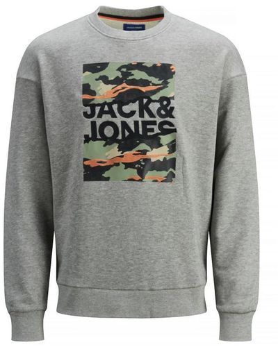 Jack & Jones Jack&Jones Logo Printed Pullover Sweatshirt - Grey