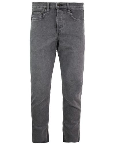 Rag & Bone Ny Fit 3 Classic Slim Fit Jeans Grey Bottom M1215m00ves Cotton