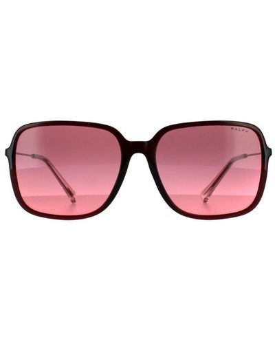 Ralph Lauren Ralph By Square Dames Shiny Opaline Burgundy Pink Violet Gradient Sunglasses - Roze