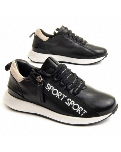 Purapiel Sneaker Streety In Black - Zwart