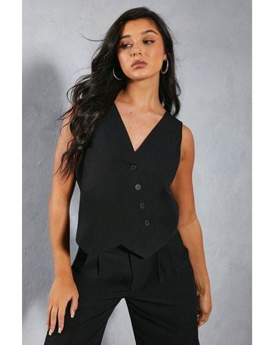 MissPap Tailored Oversized Boxy Waistcoat - Black