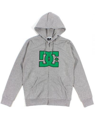 DC Shoes Heather Grey 'kowalski' Zip-up Hoodie Cotton