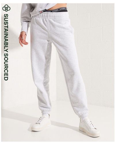 Superdry Organic Cotton Code Essential Joggers - White