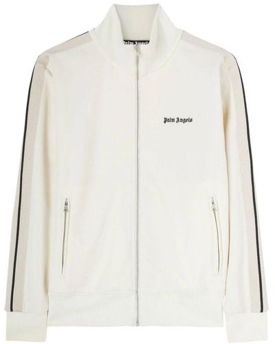Palm Angels Track Logo Print Jacket - White