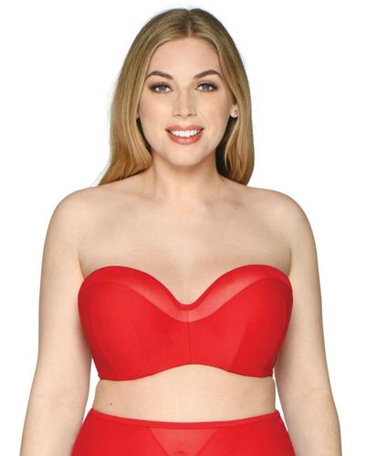 Curvy Kate Cs001307 Sheer Class Bandeau Bikini Top - Red